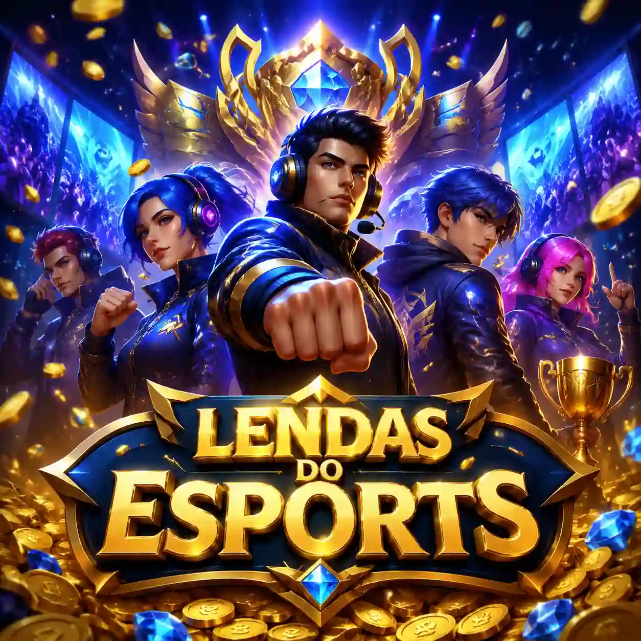 Arena de League of Legends com jogadores competindo no palco